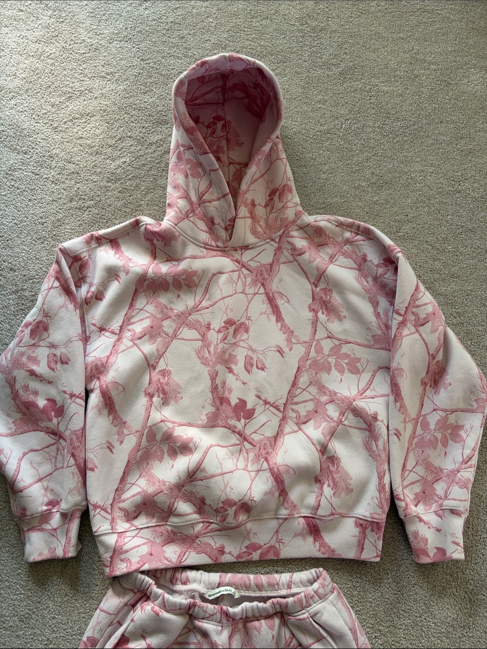 Abercrombie and Fitch Pink Floral Hoodie size M & Sweatpants size S - Picture 3 of 10